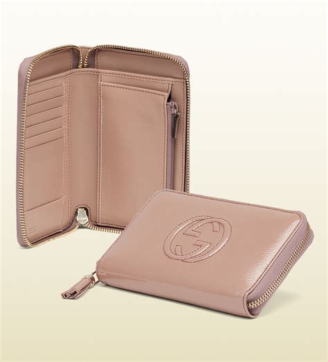 gucci pink zip wallet|Gucci soho wallet pink.